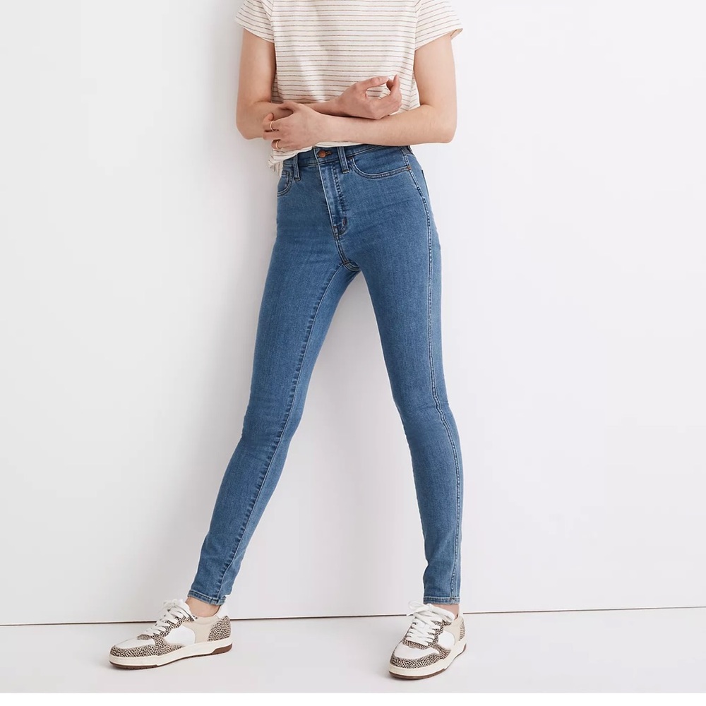 Madewell 10in hi-rise Roadtripper Skinny Jeans in Motte Wash